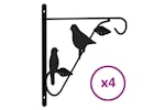 vidaXL 319361 Hanging Basket Brackets 4 Pcs Black Steel vidaXL 319361 Hanging Basket Brackets 4 Pcs Black Steel