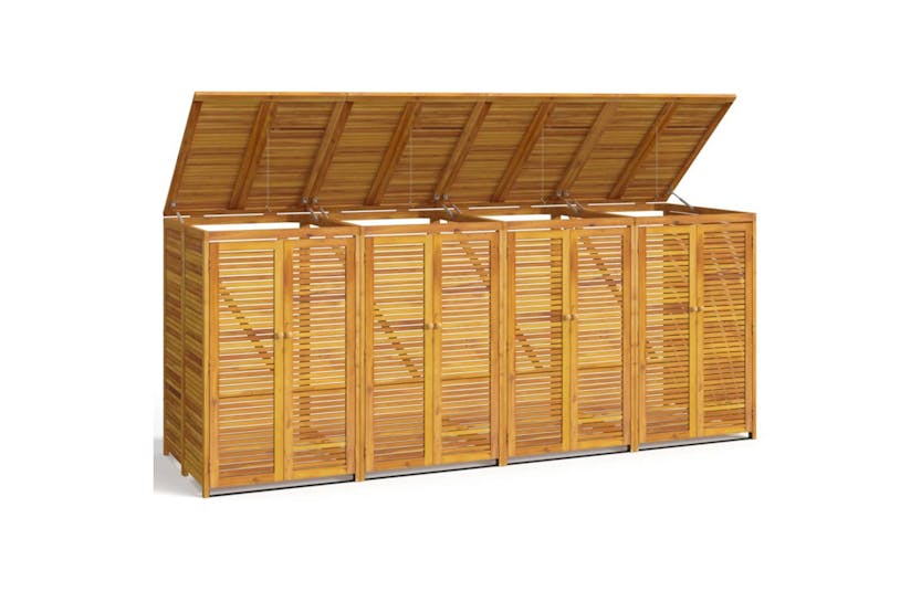 vidaXL 3155241 Quadruple Garbage Bin Shed 280x89x117cm Solid Wood Acacia vidaXL 3155241 Quadruple Garbage Bin Shed 280x89x117cm Solid Wood Acacia