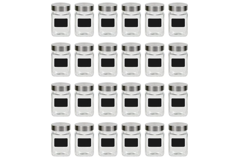 vidaXL 50856 Storage Jars With Sticker 24 Pcs 300 Ml vidaXL 50856 Storage Jars With Sticker 24 Pcs 300 Ml