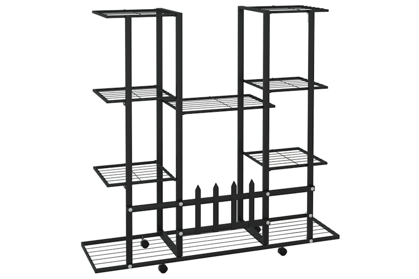 vidaXL 343121 Flower Stand With Wheels 94.5x24.5x91.5cm Black Iron vidaXL 343121 Flower Stand With Wheels 94.5x24.5x91.5cm Black Iron