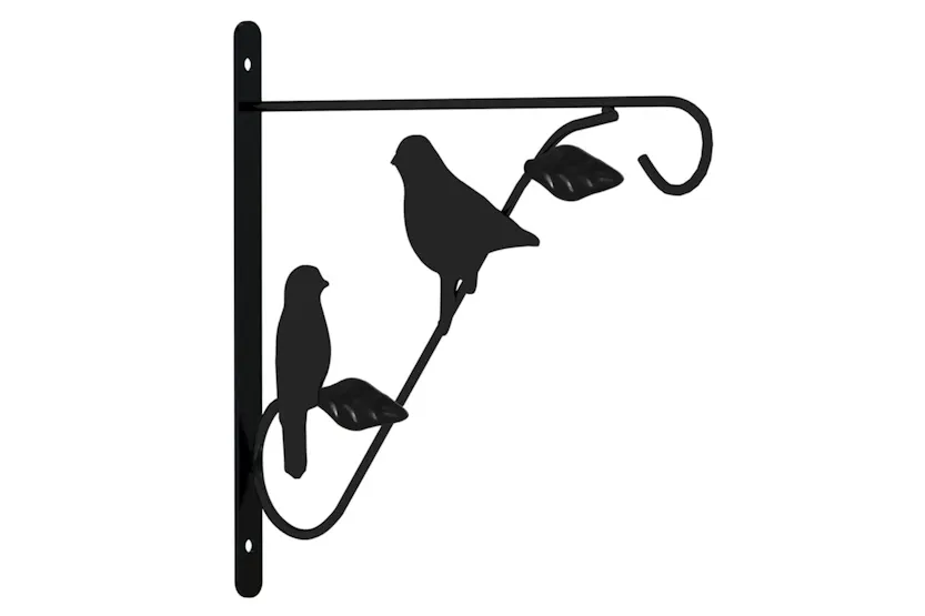 vidaXL 3188013 Hanging Basket Brackets With Planters 4 Pcs Black Steel vidaXL 3188013 Hanging Basket Brackets With Planters 4 Pcs Black Steel