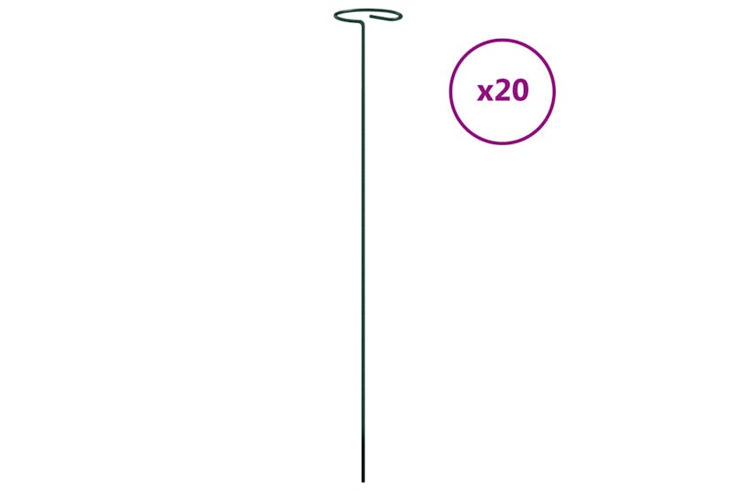 vidaXL 319362 Garden Plant Stakes 20 Pcs Black 40cm Steel vidaXL 319362 Garden Plant Stakes 20 Pcs Black 40cm Steel