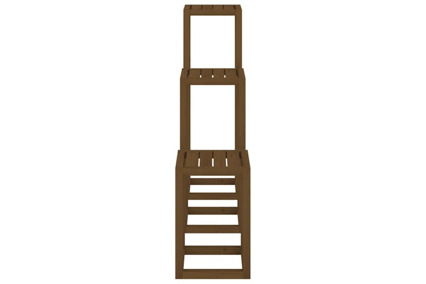 vidaXL 822270 3 Piece Plant Stand Set Honey Brown Solid Wood Pine vidaXL 822270 3 Piece Plant Stand Set Honey Brown Solid Wood Pine