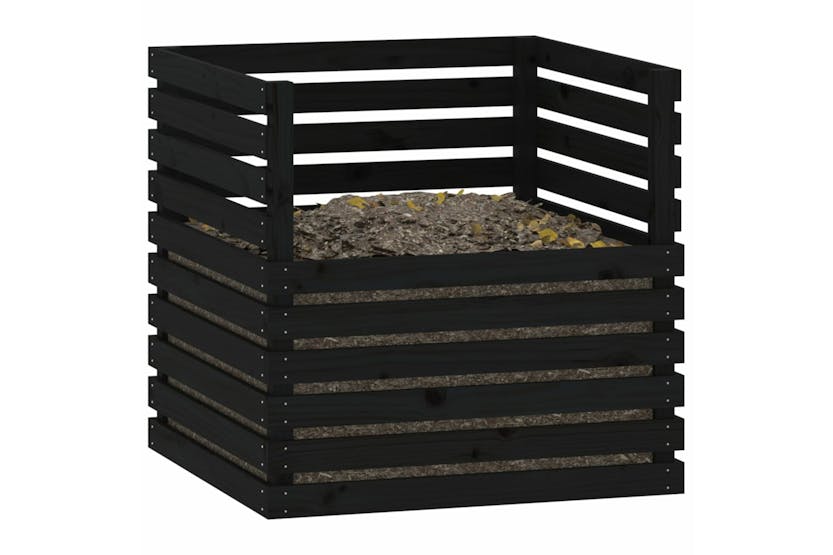vidaXL 822191 Composter Black 80x80x78cm Solid Wood Pine vidaXL 822191 Composter Black 80x80x78cm Solid Wood Pine