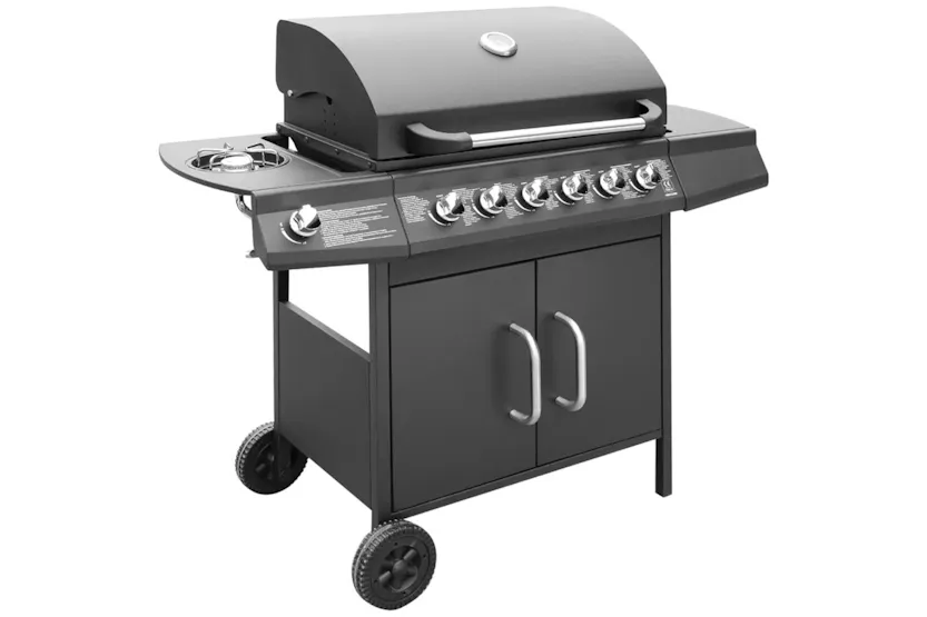 vidaXL 273792 Gas Barbecue Grill 6+1 Cooking Zone Black vidaXL 273792 Gas Barbecue Grill 6+1 Cooking Zone Black