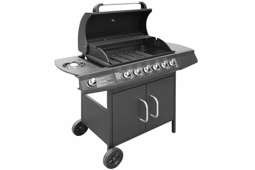 vidaXL 273792 Gas Barbecue Grill 6+1 Cooking Zone Black vidaXL 273792 Gas Barbecue Grill 6+1 Cooking Zone Black