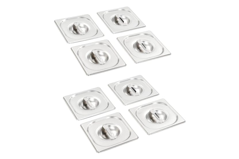 vidaXL 50910 Lids For Gn 1/6 Pan 8 Pcs Stainless Steel vidaXL 50910 Lids For Gn 1/6 Pan 8 Pcs Stainless Steel