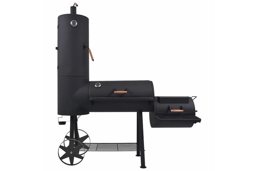 vidaXL 43155 Bbq Charcoal Smoker With Bottom Shelf Black Heavy Xxl vidaXL 43155 Bbq Charcoal Smoker With Bottom Shelf Black Heavy Xxl