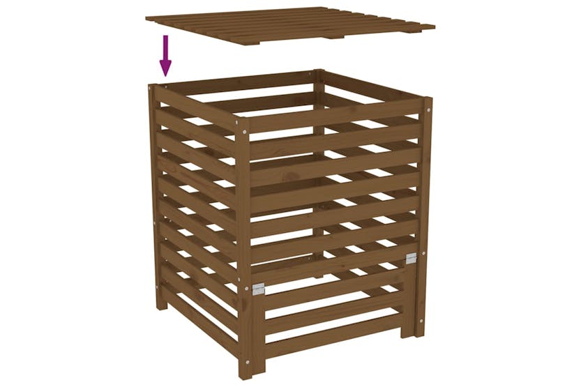 vidaXL 823818 Composter Honey Brown 82.5x82.5x99.5cm Solid Wood Pine vidaXL 823818 Composter Honey Brown 82.5x82.5x99.5cm Solid Wood Pine