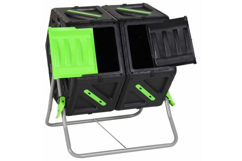 vidaXL 153609 Tumbling Composter Dual Chamber 63x60x74cm 140 L Polypropylene vidaXL 153609 Tumbling Composter Dual Chamber 63x60x74cm 140 L Polypropylene