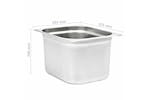 vidaXL 50890 Gastronorm Containers 2 Pcs Gn 1/2 200mm Stainless Steel vidaXL 50890 Gastronorm Containers 2 Pcs Gn 1/2 200mm Stainless Steel