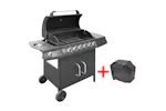 vidaXL 273792 Gas Barbecue Grill 6+1 Cooking Zone Black vidaXL 273792 Gas Barbecue Grill 6+1 Cooking Zone Black