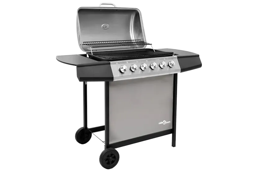 vidaXL 3053630 Gas Bbq Grill With 6 Burners Black And Silver vidaXL 3053630 Gas Bbq Grill With 6 Burners Black And Silver