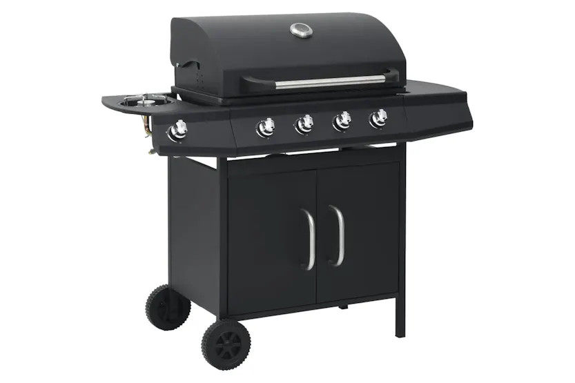 vidaXL 310105 Gas Barbecue Grill 4+1 Cooking Zone Black Steel vidaXL 310105 Gas Barbecue Grill 4+1 Cooking Zone Black Steel
