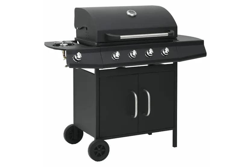 vidaXL 310105 Gas Barbecue Grill 4+1 Cooking Zone Black Steel vidaXL 310105 Gas Barbecue Grill 4+1 Cooking Zone Black Steel