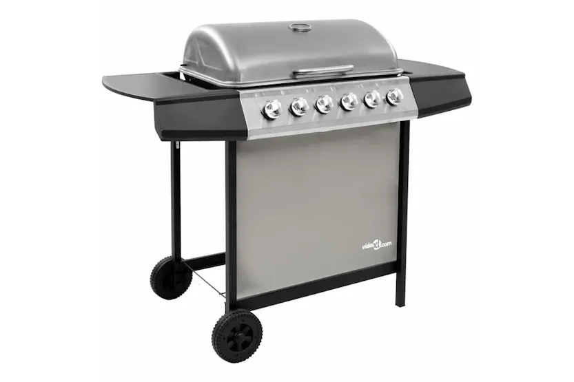 vidaXL 3053630 Gas Bbq Grill With 6 Burners Black And Silver vidaXL 3053630 Gas Bbq Grill With 6 Burners Black And Silver