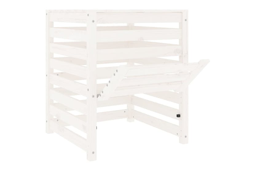 vidaXL 823809 Composter White 63.5x63.5x77.5cm Solid Wood Pine vidaXL 823809 Composter White 63.5x63.5x77.5cm Solid Wood Pine