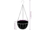 vidaXL 319358 Hanging Planters 4 Pcs With Coco Liners Black ÃÂ 35x52cm Steel vidaXL 319358 Hanging Planters 4 Pcs With Coco Liners Black ÃÂ 35x52cm Steel