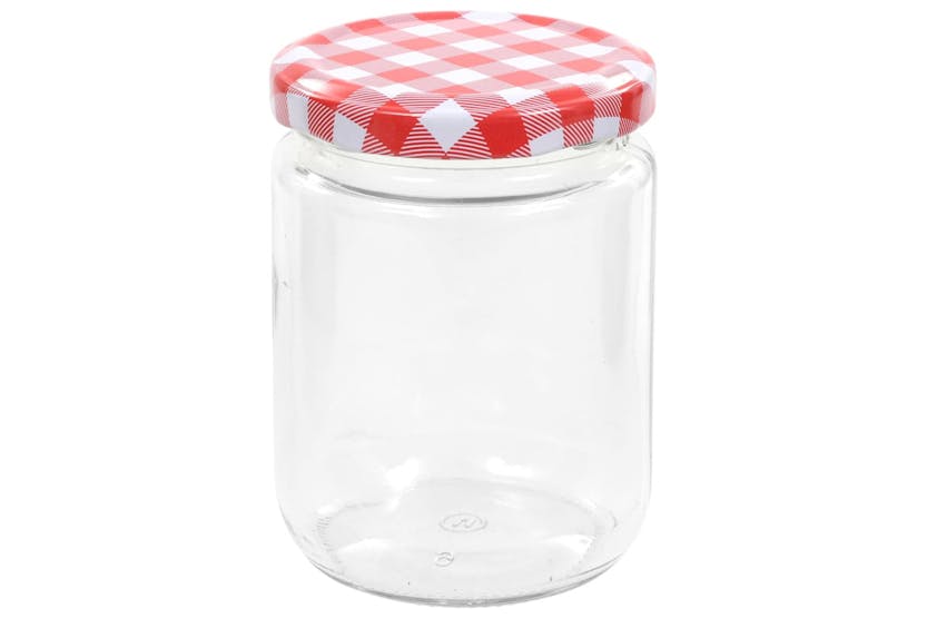vidaXL 50798 Glass Jam Jars With White And Red Lid 48 Pcs 230 Ml vidaXL 50798 Glass Jam Jars With White And Red Lid 48 Pcs 230 Ml