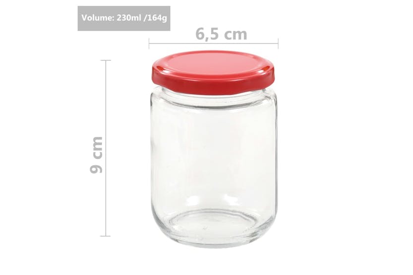 vidaXL 50801 Glass Jam Jars With Red Lid 96 Pcs 230 Ml vidaXL 50801 Glass Jam Jars With Red Lid 96 Pcs 230 Ml