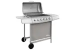 vidaXL 3053632 Gas Bbq Grill With 6 Burners Silver vidaXL 3053632 Gas Bbq Grill With 6 Burners Silver