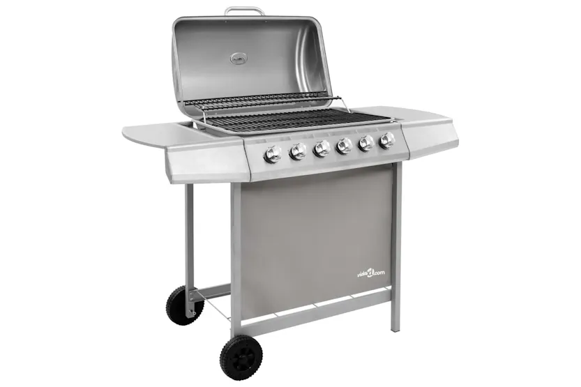 vidaXL 3053632 Gas Bbq Grill With 6 Burners Silver vidaXL 3053632 Gas Bbq Grill With 6 Burners Silver