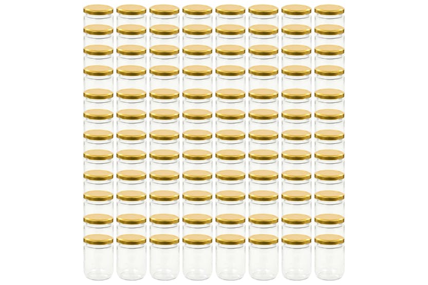 vidaXL 50803 Glass Jam Jars With Gold Lid 96 Pcs 230 Ml vidaXL 50803 Glass Jam Jars With Gold Lid 96 Pcs 230 Ml