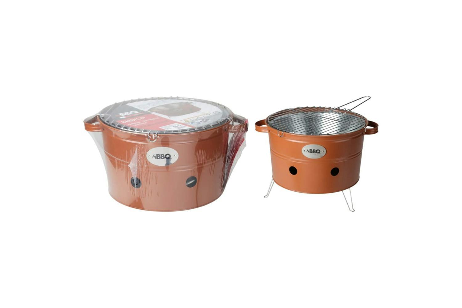 Progarden 445906 Bbq Bucket With 2 Handles 34.5 Cm Matte Orange