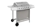vidaXL 3053632 Gas Bbq Grill With 6 Burners Silver vidaXL 3053632 Gas Bbq Grill With 6 Burners Silver