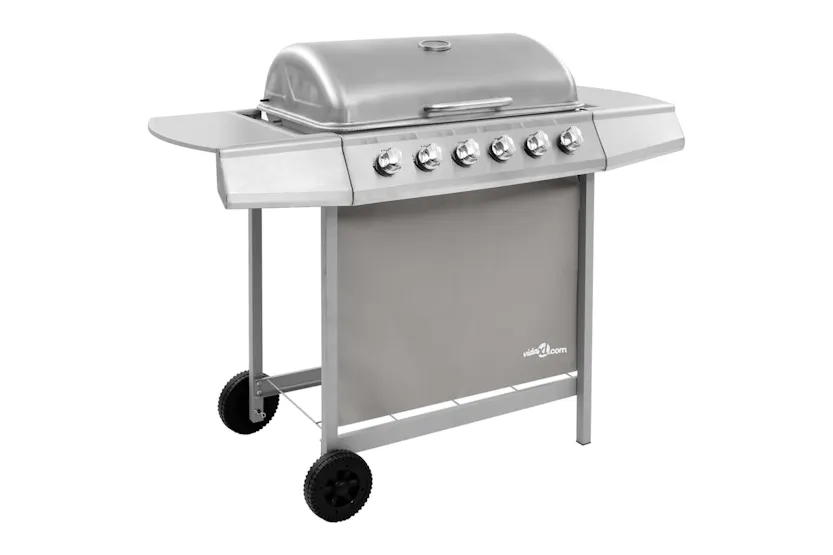 vidaXL 3053632 Gas Bbq Grill With 6 Burners Silver vidaXL 3053632 Gas Bbq Grill With 6 Burners Silver