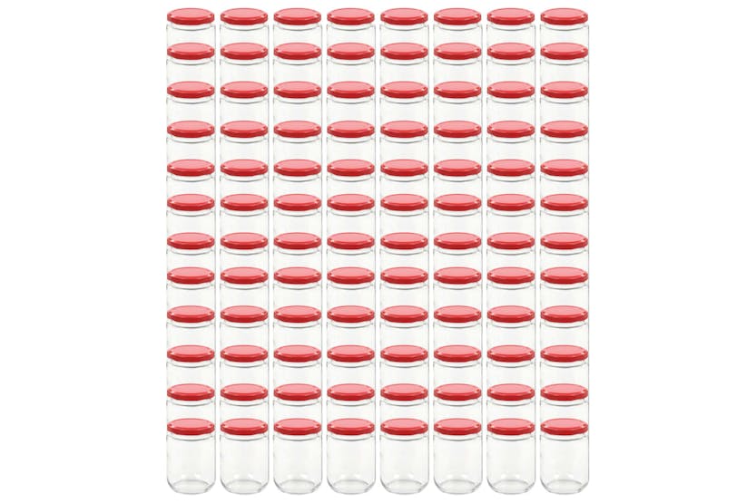 vidaXL 50801 Glass Jam Jars With Red Lid 96 Pcs 230 Ml vidaXL 50801 Glass Jam Jars With Red Lid 96 Pcs 230 Ml