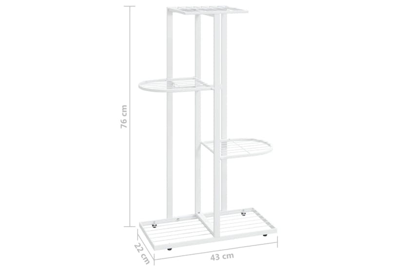 vidaXL 336109 4-floor Flower Stand 43x22x76cm White Metal vidaXL 336109 4-floor Flower Stand 43x22x76cm White Metal