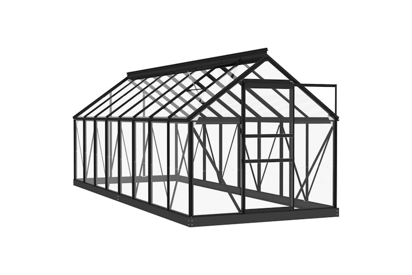 vidaXL 3082336 Glass Greenhouse Anthracite 155x395.5x191cm Aluminium vidaXL 3082336 Glass Greenhouse Anthracite 155x395.5x191cm Aluminium
