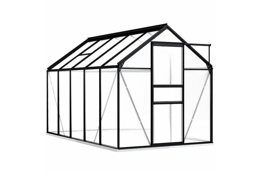 vidaXL 48217 Greenhouse With Base Frame Anthracite Aluminium 5.89 m² vidaXL 48217 Greenhouse With Base Frame Anthracite Aluminium 5.89 m²