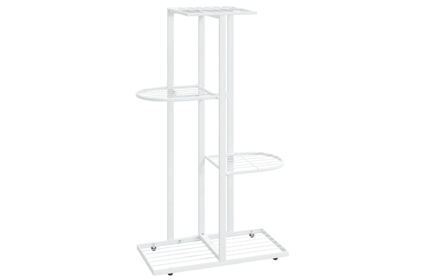 vidaXL 336109 4-floor Flower Stand 43x22x76cm White Metal vidaXL 336109 4-floor Flower Stand 43x22x76cm White Metal