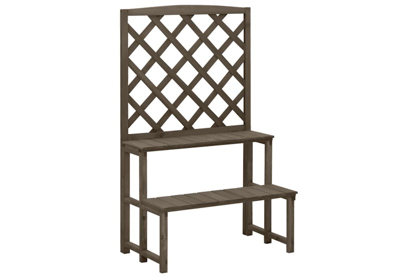 vidaXL 316414 Plant Stand With Trellis Grey 70x42x115cm Solid Fir Wood vidaXL 316414 Plant Stand With Trellis Grey 70x42x115cm Solid Fir Wood