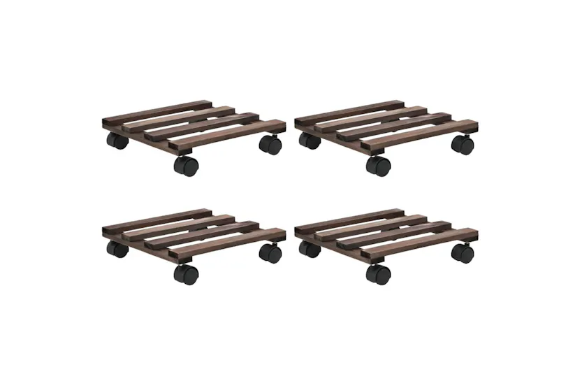 vidaXL 246442 Plant Rollers 4 Pcs Cedar Wood 25x25cm vidaXL 246442 Plant Rollers 4 Pcs Cedar Wood 25x25cm
