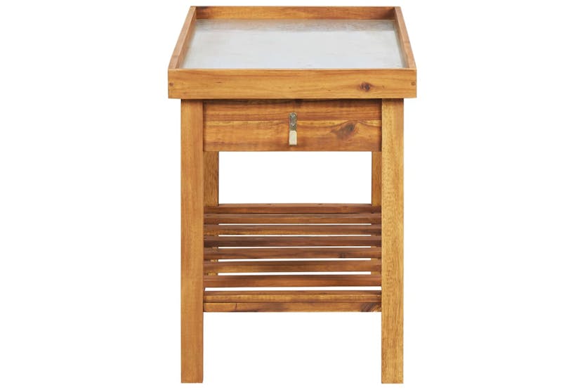 vidaXL 46561 Garden Work Bench With Zinc Top Solid Acacia Wood vidaXL 46561 Garden Work Bench With Zinc Top Solid Acacia Wood