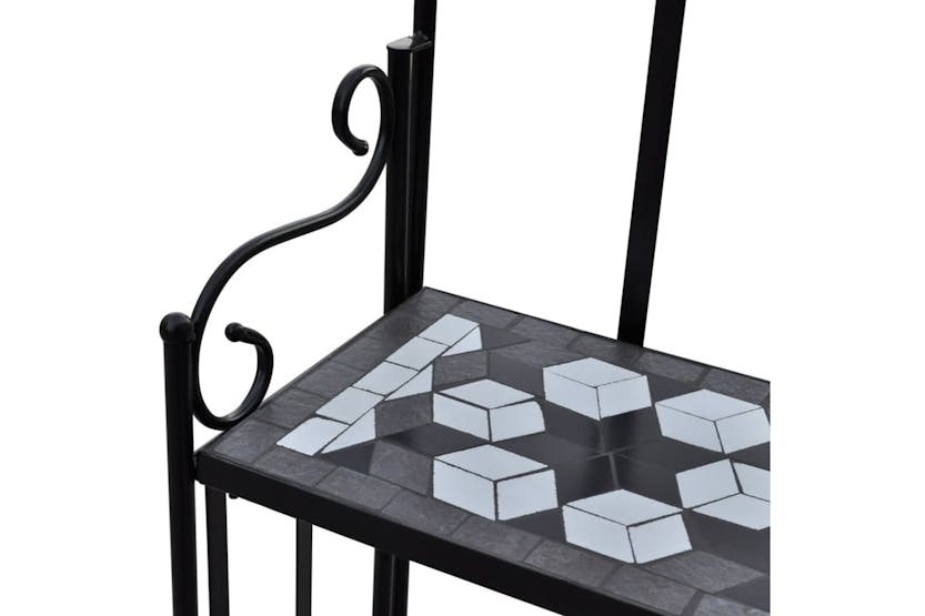 vidaXL 41133 Plant Stand Plant Display Black White Mosaic Pattern vidaXL 41133 Plant Stand Plant Display Black White Mosaic Pattern