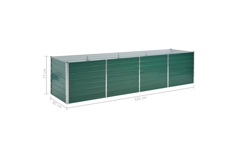 vidaXL 44845 Garden Raised Bed Galvanised Steel 320x80x77cm Green vidaXL 44845 Garden Raised Bed Galvanised Steel 320x80x77cm Green