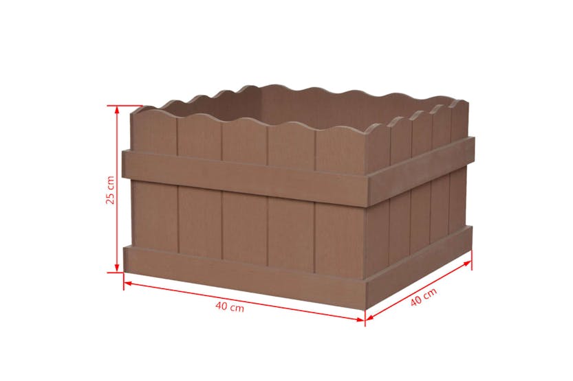 vidaXL 42384 Wpc Garden Raised Bed 40x40x25cm Brown vidaXL 42384 Wpc Garden Raised Bed 40x40x25cm Brown