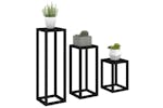vidaXL 822271 3 Piece Plant Stand Set Black Solid Wood Pine vidaXL 822271 3 Piece Plant Stand Set Black Solid Wood Pine