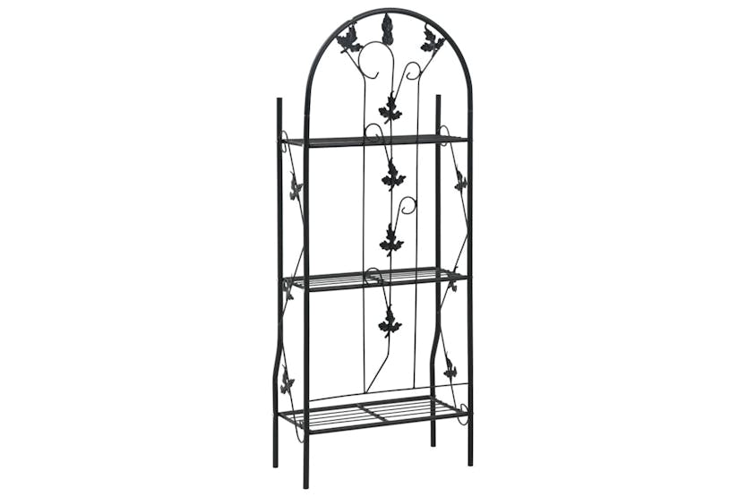 vidaXL 47097 3-layer Plant Rack Black 52x28x128cm Iron vidaXL 47097 3-layer Plant Rack Black 52x28x128cm Iron