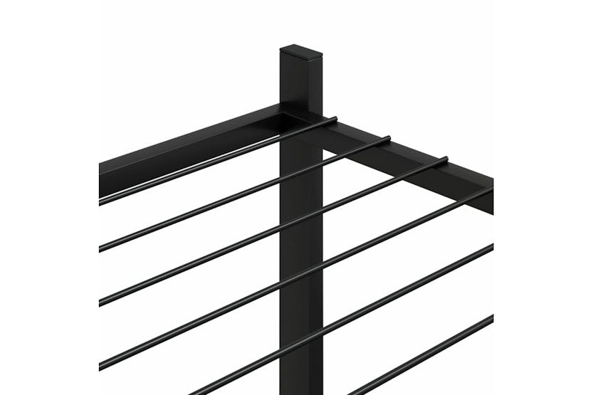 vidaXL 343126 Flower Stand With Wheels 83x25x63.5cm Black Iron vidaXL 343126 Flower Stand With Wheels 83x25x63.5cm Black Iron