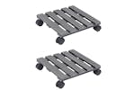 vidaXL 149034 Plant Trolleys 2 Pcs Grey 30x30x7.5cm Wpc vidaXL 149034 Plant Trolleys 2 Pcs Grey 30x30x7.5cm Wpc
