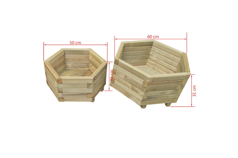 vidaXL 43334 Two Piece Garden Raised Bed Set Impregnated Pinewood vidaXL 43334 Two Piece Garden Raised Bed Set Impregnated Pinewood