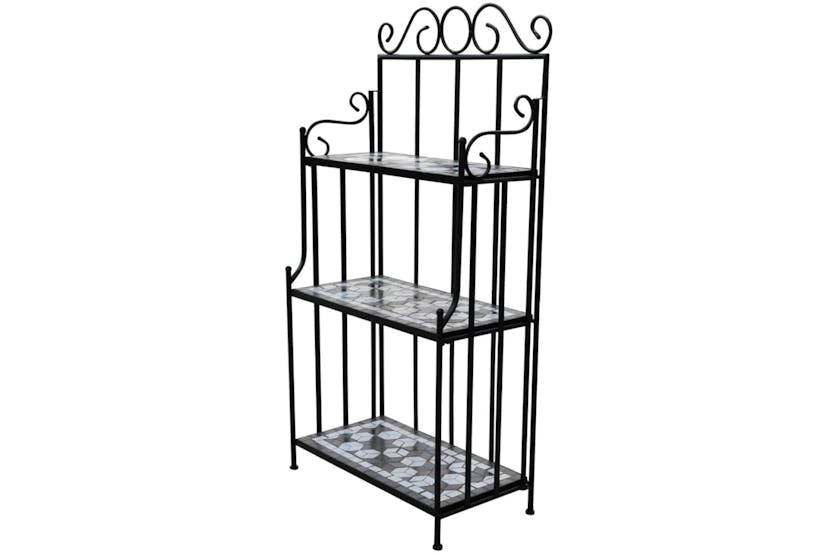 vidaXL 41133 Plant Stand Plant Display Black White Mosaic Pattern vidaXL 41133 Plant Stand Plant Display Black White Mosaic Pattern