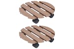 vidaXL 149033 Plant Trolleys 2 Pcs Brown ÃÂ30x7.5cm Wpc vidaXL 149033 Plant Trolleys 2 Pcs Brown ÃÂ30x7.5cm Wpc