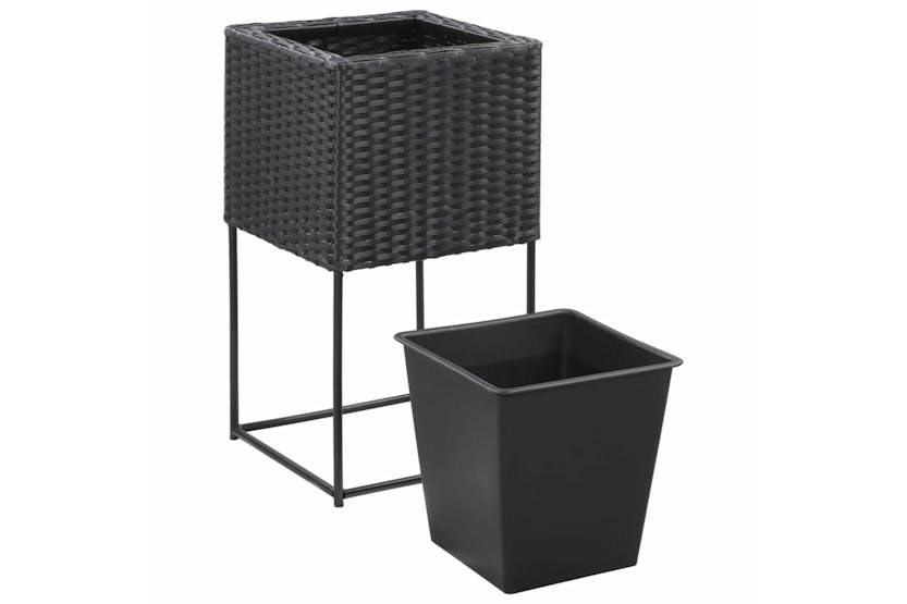 vidaXL 46942 Garden Raised Beds 3 Pcs Poly Rattan Black vidaXL 46942 Garden Raised Beds 3 Pcs Poly Rattan Black