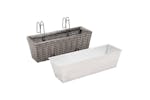 vidaXL 45428 Balcony Raised Beds 2 Pcs 50cm Grey Poly Rattan vidaXL 45428 Balcony Raised Beds 2 Pcs 50cm Grey Poly Rattan